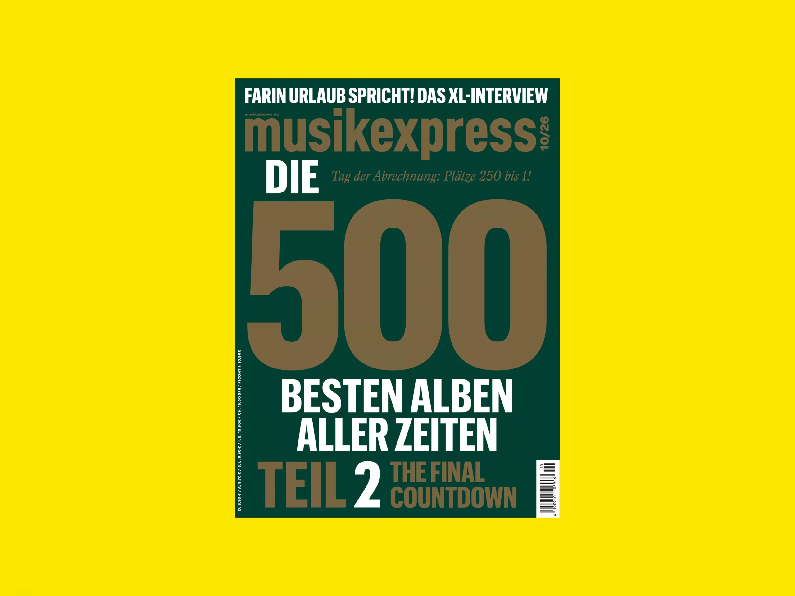 MUSIKEXPRESS im Oktober 2026 – Titelthema: Die 500 besten Alben aller Zeiten, Teil 2